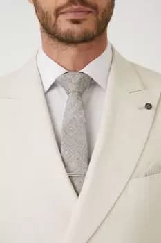 Image of Champagne Textured Tie With Tie Clip