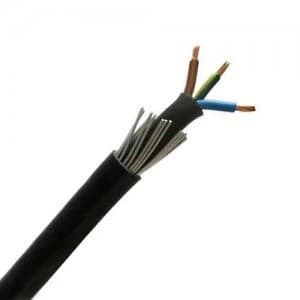 Image of Zexum 2.5mm 3 Core 31A Brown Blue Green Yellow 6943X Steel Wire Armoured SWA Outdoor Mains Power Cable - 1 Meter