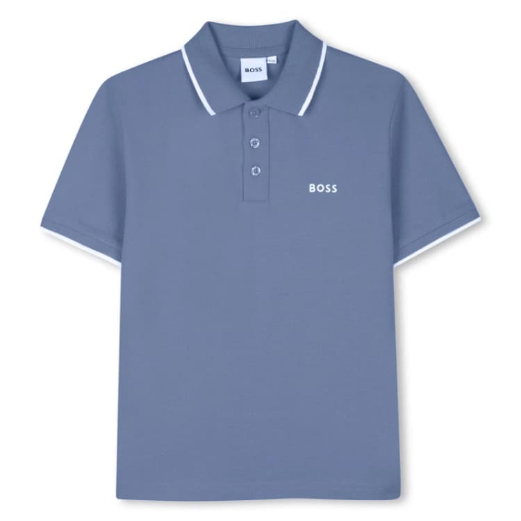 Image of Boss Kids Short Sleeve Polo Shirt Short Sleeve Polos 12Y Blue 57447522215