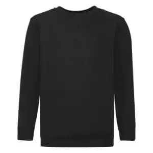 Image of Fruit Of The Loom Childrens Unisex Set In Sleeve Sweatshirt (7-8) (Black)