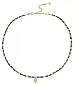 Image of ChloBo GNMMUL3241 Leaf Heart Sparkle Malachite Necklace Jewellery