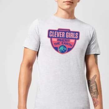 Image of Jurassic Park Clever Girls Inherit The Earth Mens T-Shirt - Grey - XS - Grey