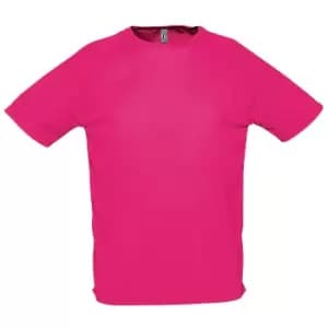 Image of SOLS Mens Sporty Short Sleeve Performance T-Shirt (XS) (Neon Pink)