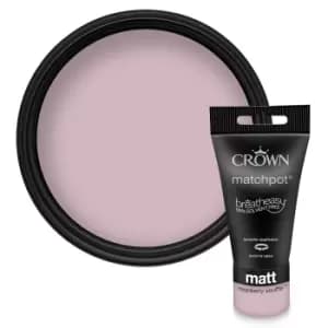 Image of Crown Matt Emulsion Paint Raspberry Souffle Tester - 40ml
