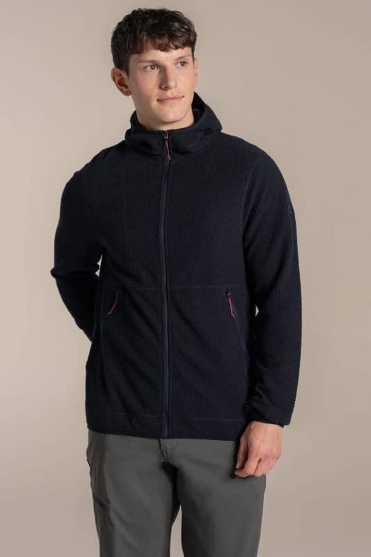 Image of Craghoppers Mens Compresslite Fleece Hooded Jacket in Black Size: 2XL Black Male 2XL