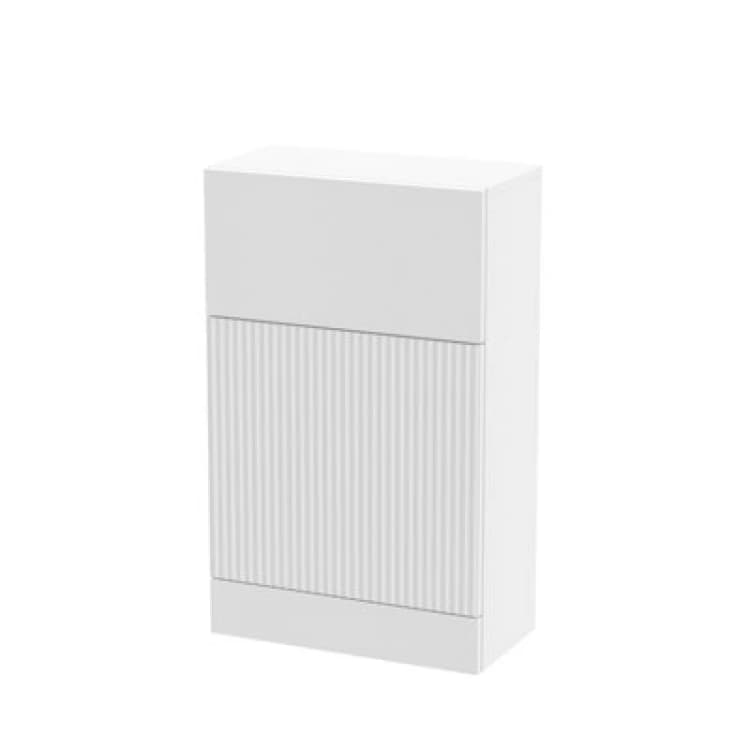 Image of Hudson Reed Fluted Floor Standing Wc Unit, Back To Wall Wc Units For Modern Bathroom, Satin White, 500mm