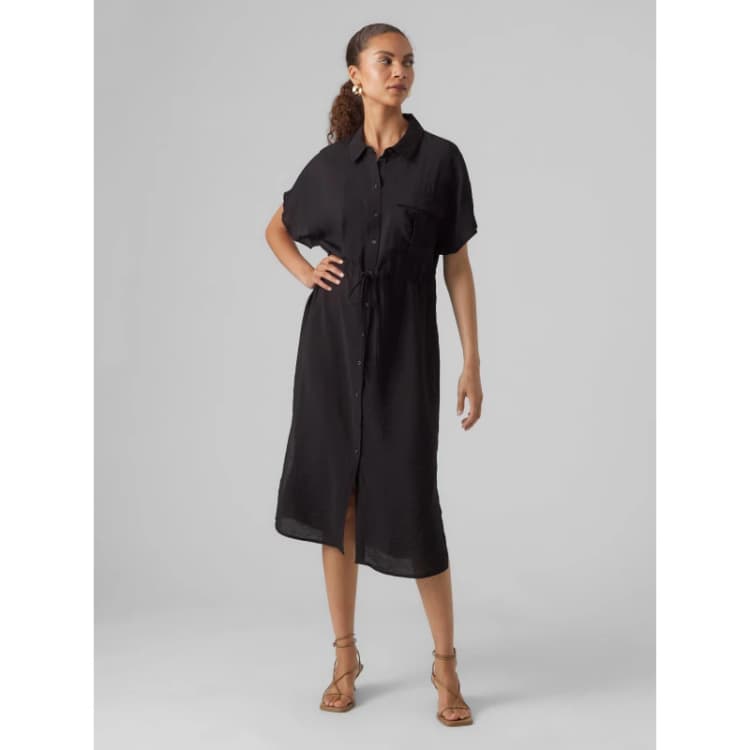 Image of Vero Moda Iris Shirt Dress - Black 8