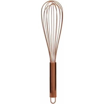 Image of Hand Wisk For Mixing Rose Gold Finish Stainless Steel Large Handheld Whisker for Baking Rust Resistant Whisks With Firm Grip 8 x 8 x 39 - Premier