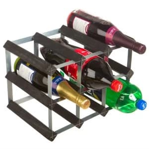 Image of RTA 9-Bottle Wooden Wine Rack Ash