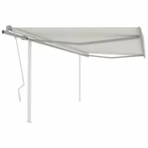 Image of Vidaxl - Manual Retractable Awning with Posts 4x3.5 m Cream Cream