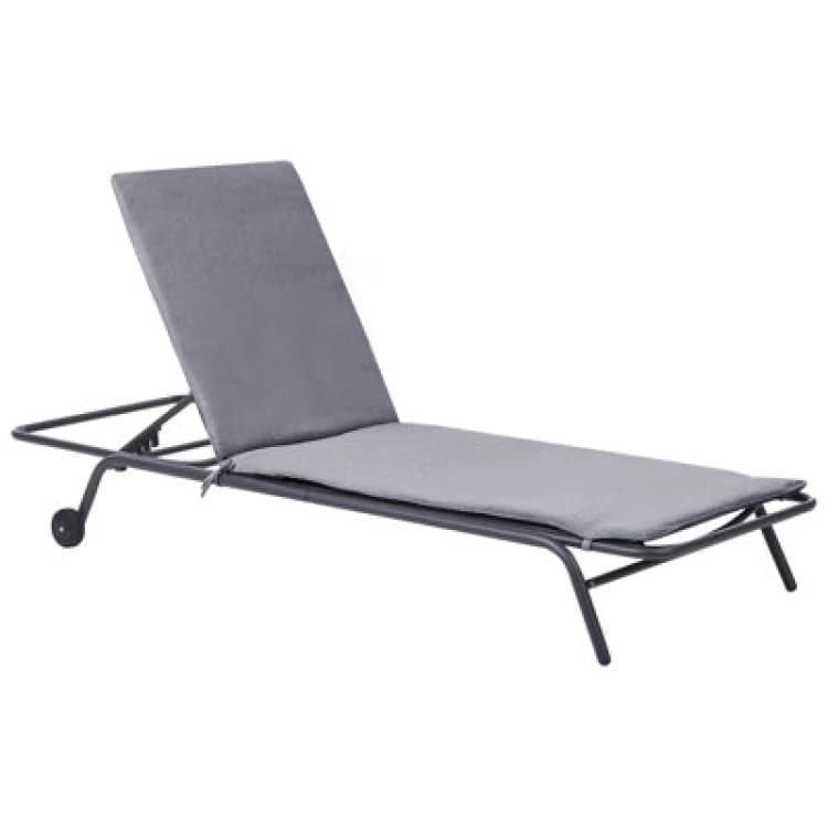 Image of Beliani Sun Lounger Volterra Metal Grey