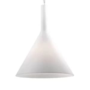 Image of Cocktail 1 Light Large Dome Ceiling Pendant White, E27