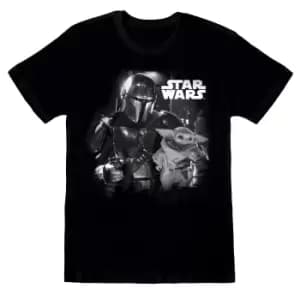 Image of Star Wars: The Mandalorian Unisex Adult Photograph T-Shirt (M) (Black)