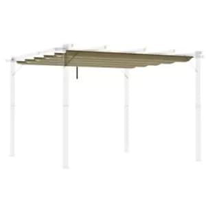 Image of Outsunny Retractable Pergola Shade Cover, Replacement Canopy Fabric for 3 x 3 (m) Pergola, Gazebo Retractable Roof, Tan