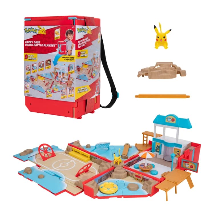Image of Pokemon Carry Case Beach Battle Playset - Portable Transforming Backpack Playset