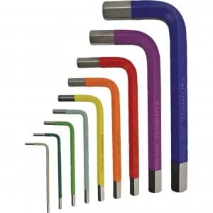 Image of Faithfull 9 Piece Colour Hexagon Allen Key Set Metric