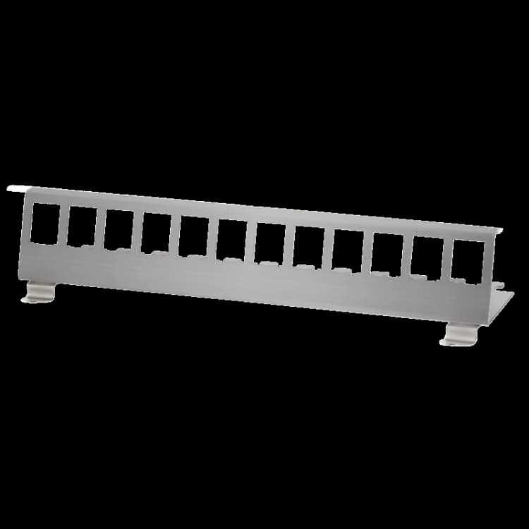 Image of LogiLink DIN rail holder for 12 keystone modules. stainless steel