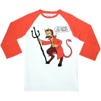 Image of Cakeworthy x The Simpsons - Ned Flanders Devil Raglan T-Shirt - XL