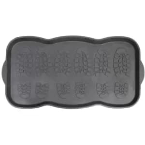 Image of JVL Multifunctional Rubber Shoe Drip Tray Boot Storage Door Mat, 41x81cm, Black