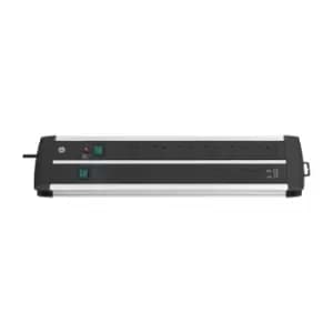 Image of 12 Gang Extension Lead with 2 usb Ports - 3 Metre Heavy Duty Cable - Aluminium Body - Brennenstuhl