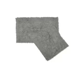 Image of Crossland Grove Emma Barclay Tumble Twist Pure Cotton 2 Piece Bath Set Silver
