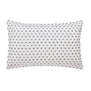 Image of Helena Springfield Moda Woven Dash Indigo 100% Cotton Duvet Cover and Pillowcase Set Blue and White