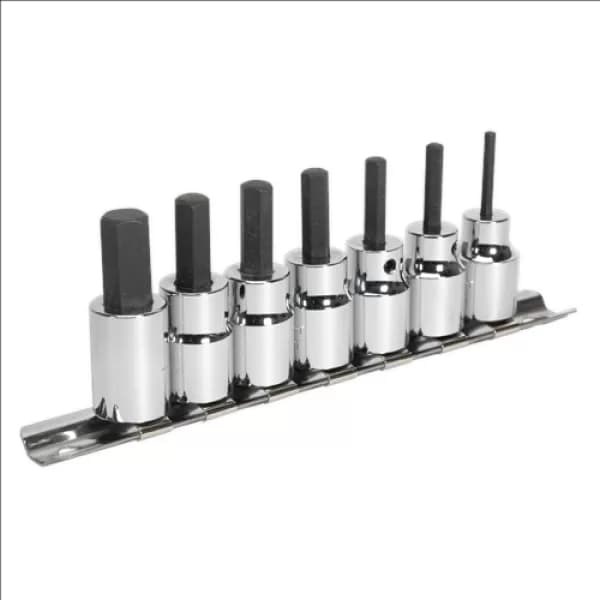 Image of Genuine SEALEY AK62253 Hex Socket Bit Set 7pc 3/8Sq Drive Metric