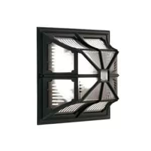 Image of Outdoor IP44 1 Bulb Flush Light Black LED E27 100W Bulb Outside External