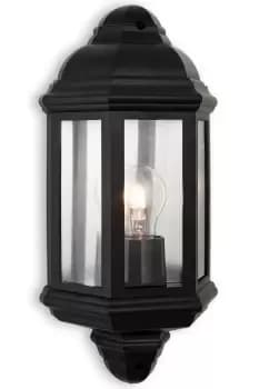 Image of Park 1 Light Outdoor Wall Lantern Black Polycarbonate IP44 E27