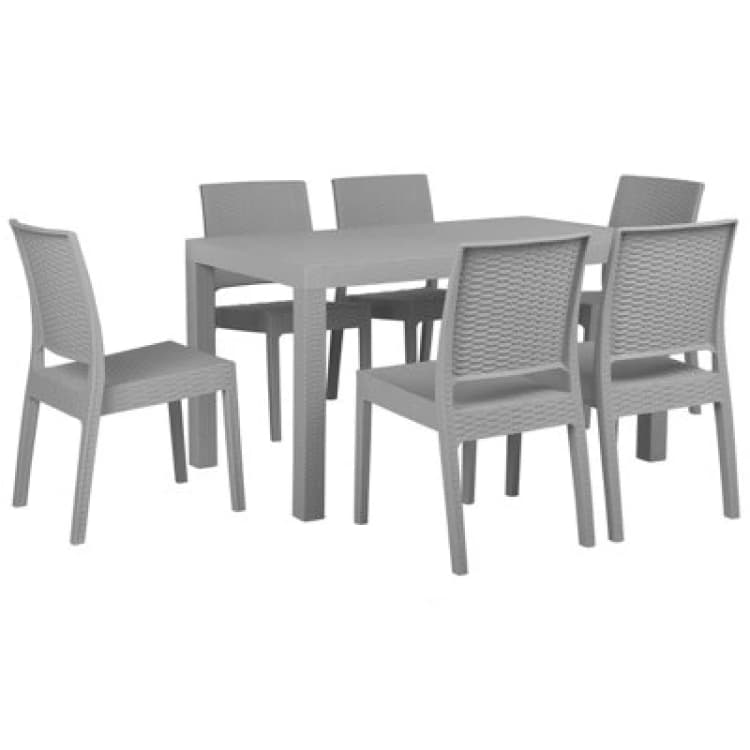 Image of Beliani Garden Dining Set 6 Seater Fossano Light Grey