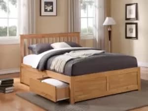 Image of Flintshire Pentre 4ft6 Double Oak Wooden 2 Drawer Bed Frame