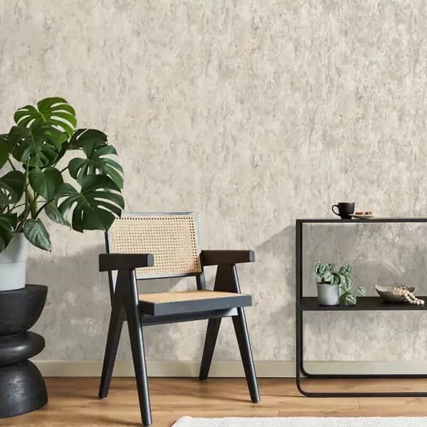 Image of Fine Decor Savona Marble Plain Wallpaper, Natural