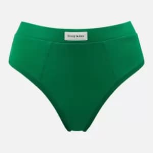 Image of Tommy Hilfiger High Rise Cotton-Blend Jersey Tanga Briefs - M