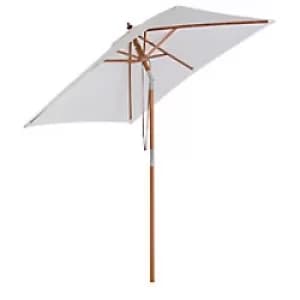 Image of Outsunny Sun Umbrella 84D-017CW Wood, Bamboo, Polyester Cream White