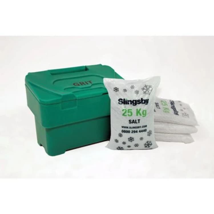 Image of Slingsby Salt and Grit Bin Supplied with Salt Green 115L 395097 395097