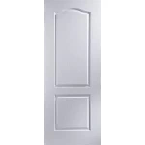 Image of 2 Panel Arched Pre painted White Woodgrain Internal Door H1981mm W686mm