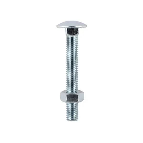 Image of Coach Bolts and Nut Zinc Plated 1075CB Size: M10
