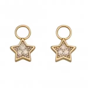 Image of 9ct Ear Pendant Star With Diamond Set Illusion With Yellow Gold GY015
