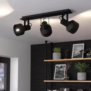 Image of Eglo Casibare 3 Lamp Spotlight - Black