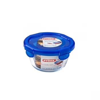 Image of Pyrex Cook & Go Glass Round Dish with Lid 0.7L