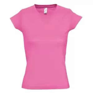 Image of SOLs Womens/Ladies Moon V Neck Short Sleeve T-Shirt (M) (Orchid Pink)