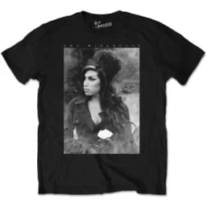 Image of Amy Winehouse - Flower Portrait Unisex X-Large T-Shirt - Black