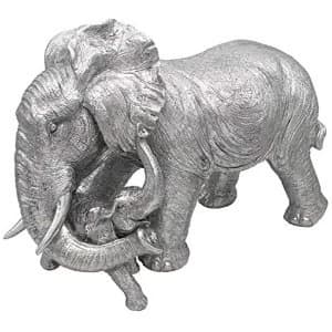 Image of Silver Art Elephant & Calf Ornament