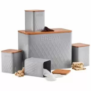 Image of Cooks Professional G4738 Light Grey 5 Piece Kitchen Set with Bamboo Lids
