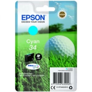 Image of Epson 34 Golfball Cyan Ink Cartridge
