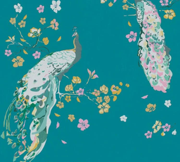 Image of As Creation Bricoflor Non-Woven Wallpaper, Bird Wallpaper In Turquoise - 10,05 X 0,53 M