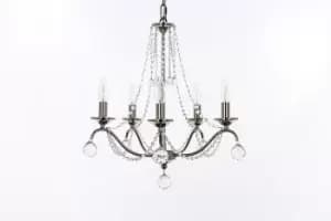 Image of Neva 5 Light Bright Nickel 5 Arm Chandelier