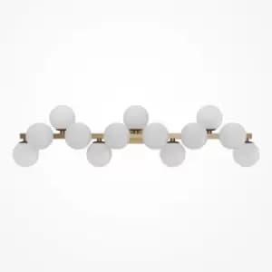 Image of Maytoni Dallas Modern 13 Light Wall Lamp Gold, Matte White Shade, G9