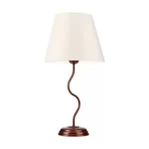 Image of Fabrizio Table Lamp With Shade With Fabric Shade, Brown, 1x E27
