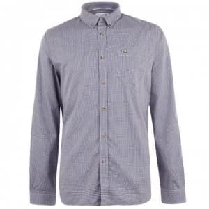 Image of Lacoste Long Sleeve Check Shirt - Dark Navy 0Y1